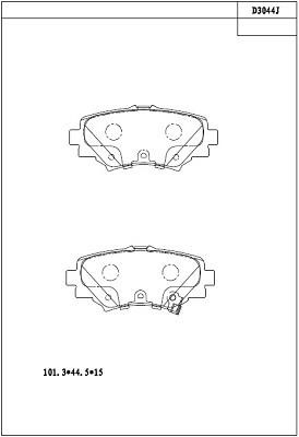 Asimco KD3044 Brake Pad Set, disc brake KD3044: Buy near me in Poland at 2407.PL - Good price!