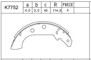 Asimco K7752 Brake shoe set K7752: Buy near me in Poland at 2407.PL - Good price!