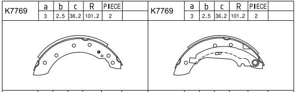 Asimco K7769 Brake shoe set K7769: Buy near me in Poland at 2407.PL - Good price!