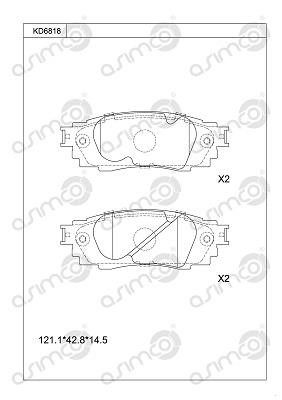 Asimco KD6818 Тормозные колодки дисковые, комплект KD6818: Отличная цена - Купить в Польше на 2407.PL!