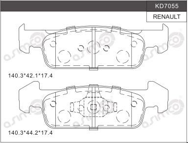 Asimco KD7055 Front disc brake pads, set KD7055: Buy near me in Poland at 2407.PL - Good price!