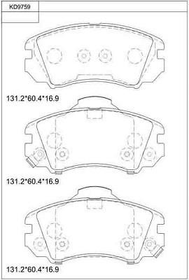 Asimco KD9759 Brake Pad Set, disc brake KD9759: Buy near me in Poland at 2407.PL - Good price!