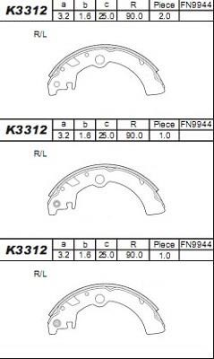 Asimco K3312 Bremsbackensatz K3312: Kaufen Sie zu einem guten Preis in Polen bei 2407.PL!