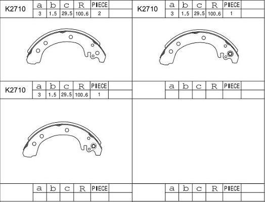 Asimco K2710 Brake shoe set K2710: Buy near me in Poland at 2407.PL - Good price!