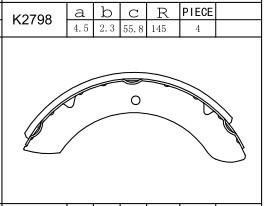 Asimco K2798 Brake shoe set K2798: Buy near me in Poland at 2407.PL - Good price!