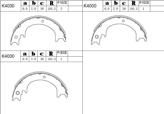 Asimco K4000 Brake shoe set K4000: Buy near me in Poland at 2407.PL - Good price!