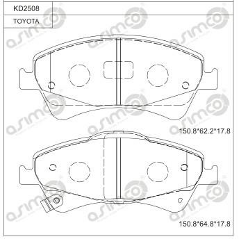 Asimco KD2508 Brake Pad Set, disc brake KD2508: Buy near me in Poland at 2407.PL - Good price!