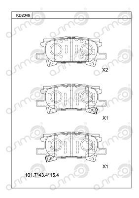 Asimco KD2049 Тормозные колодки дисковые, комплект KD2049: Отличная цена - Купить в Польше на 2407.PL!