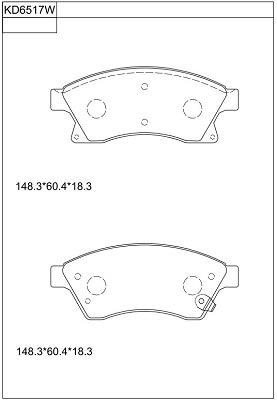 Asimco KD6517W Brake Pad Set, disc brake KD6517W: Buy near me in Poland at 2407.PL - Good price!