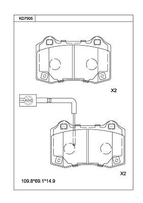 Asimco KD7905 Brake Pad Set, disc brake KD7905: Buy near me in Poland at 2407.PL - Good price!