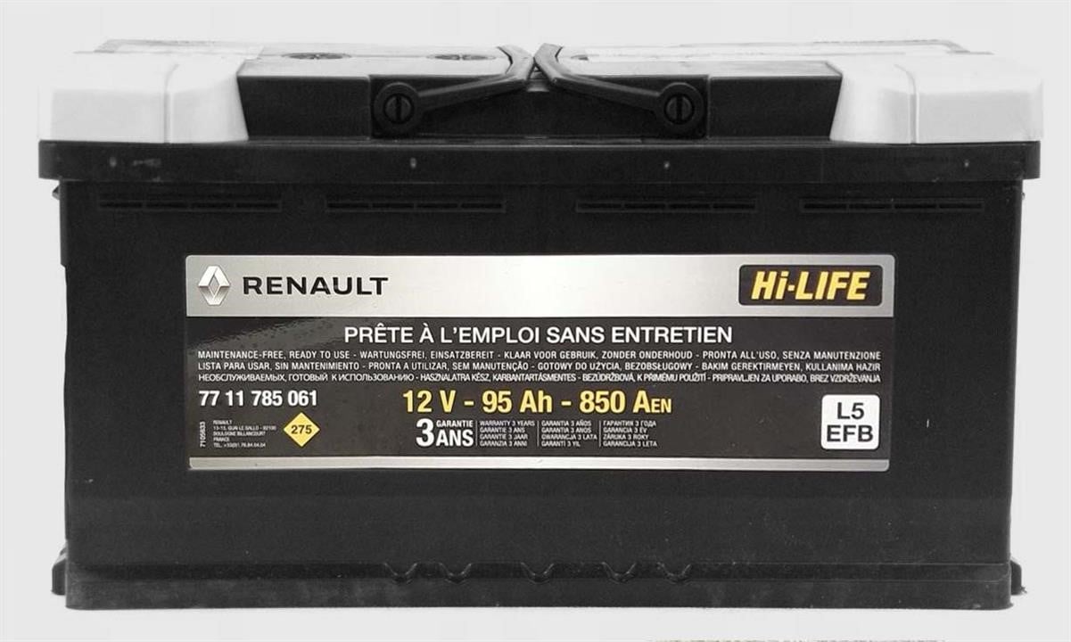 Renault 77 11 785 061 Akumulator Renault Start-Stop EFB 12V 95AH 850A(EN) P+ 7711785061: Atrakcyjna cena w Polsce na 2407.PL - Zamów teraz!