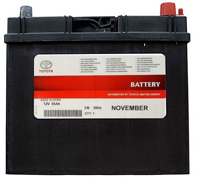 Toyota 28800-36070 Battery Toyota 12V 65AH 580A(EN) R+ 2880036070: Buy near me in Poland at 2407.PL - Good price!