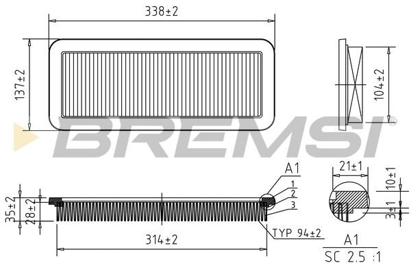 Bremsi FA1993 Air filter FA1993: Buy near me in Poland at 2407.PL - Good price!