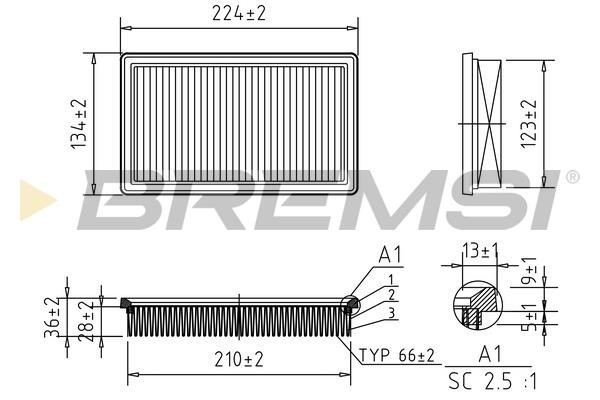 Bremsi FA1023 Air filter FA1023: Buy near me in Poland at 2407.PL - Good price!