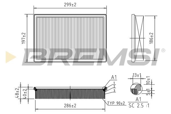 Bremsi FA1652 Air filter FA1652: Buy near me at 2407.PL in Poland at an Affordable price!