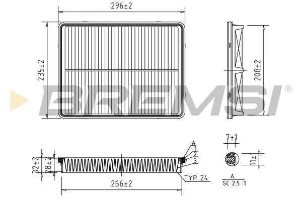 Bremsi FA1695 Air filter FA1695: Buy near me at 2407.PL in Poland at an Affordable price!