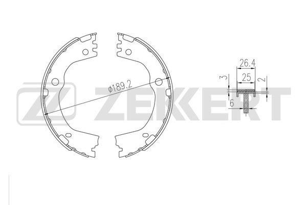 Zekkert BK-4012 Колодки гальмівні барабанні, комплект BK4012: Приваблива ціна - Купити у Польщі на 2407.PL!