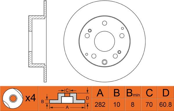 FiT FR0493 Bremsscheibe hinten, unbelüftet FR0493: Kaufen Sie zu einem guten Preis in Polen bei 2407.PL!