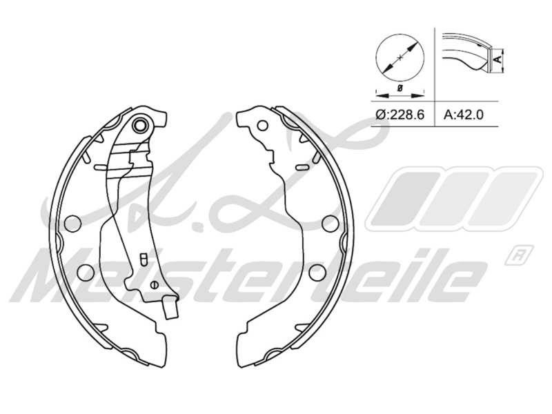 A.Z. Meisterteile AZMT-44-026-1109 Колодки гальмівні барабанні, комплект AZMT440261109: Приваблива ціна - Купити у Польщі на 2407.PL!