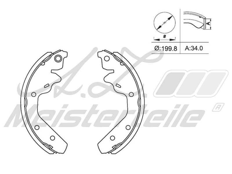 A.Z. Meisterteile AZMT-44-026-1380 Колодки тормозные барабанные, комплект AZMT440261380: Отличная цена - Купить в Польше на 2407.PL!