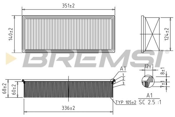Bremsi FA1236 Air filter FA1236: Buy near me in Poland at 2407.PL - Good price!