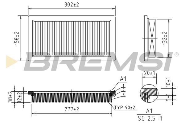 Bremsi FA1382 Air filter FA1382: Buy near me in Poland at 2407.PL - Good price!