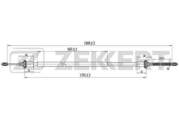 Zekkert BZ-1212 Cable Pull, parking brake BZ1212: Buy near me in Poland at 2407.PL - Good price!