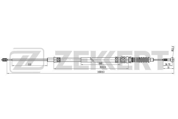 Zekkert BZ-1275 Cable Pull, parking brake BZ1275: Buy near me in Poland at 2407.PL - Good price!
