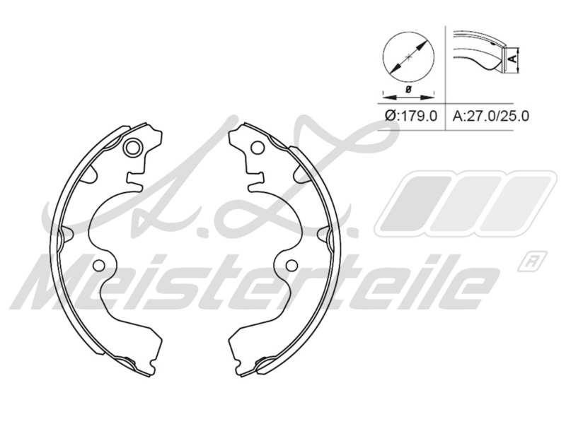 A.Z. Meisterteile AZMT-44-026-1242 Колодки гальмівні барабанні, комплект AZMT440261242: Купити у Польщі - Добра ціна на 2407.PL!