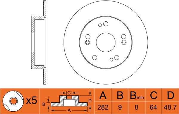 FiT FR0519 Bremsscheibe hinten, unbelüftet FR0519: Kaufen Sie zu einem guten Preis in Polen bei 2407.PL!