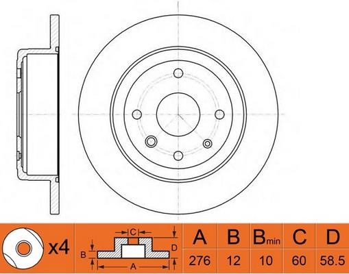 FiT FR0436 Тормозной диск задний невентилируемый FR0436: Отличная цена - Купить в Польше на 2407.PL!