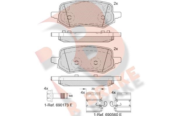 R Brake RB2405 Klocki hamulcowe, zestaw RB2405: Dobra cena w Polsce na 2407.PL - Kup Teraz!