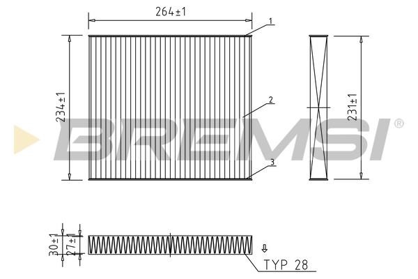 Bremsi FC0107C Фільтр салону FC0107C: Приваблива ціна - Купити у Польщі на 2407.PL!