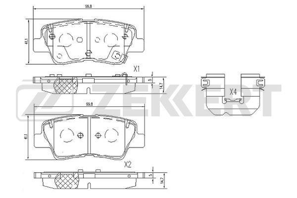 Zekkert BS-1095 Brake Pad Set, disc brake BS1095: Buy near me in Poland at 2407.PL - Good price!
