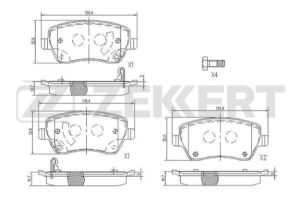 Zekkert BS-1113 Brake Pad Set, disc brake BS1113: Buy near me in Poland at 2407.PL - Good price!