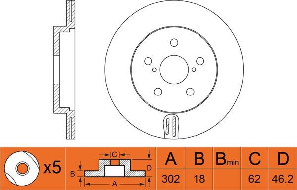 FiT FR0233V Innenbelüftete Bremsscheibe vorne FR0233V: Bestellen Sie in Polen zu einem guten Preis bei 2407.PL!