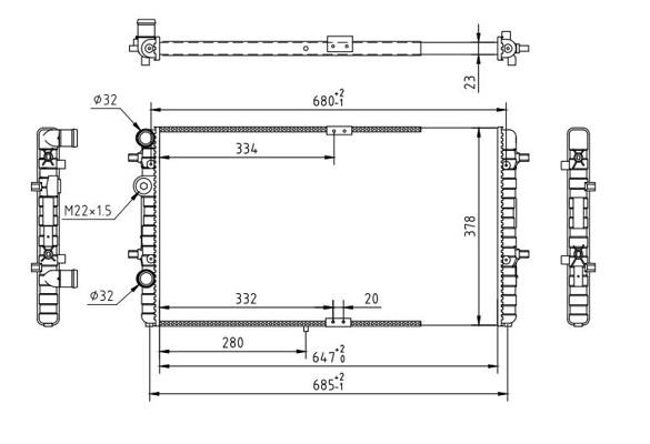 Hart 602 132 Radiator, engine cooling 602132: Buy near me in Poland at 2407.PL - Good price!