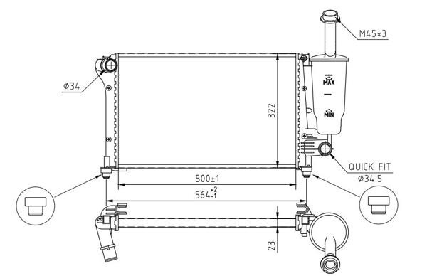 Hart 614 213 Radiator, engine cooling 614213: Buy near me in Poland at 2407.PL - Good price!