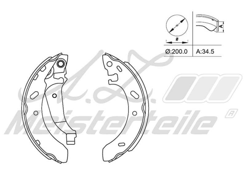 A.Z. Meisterteile AZMT-44-026-1320 Brake shoe set AZMT440261320: Buy near me at 2407.PL in Poland at an Affordable price!