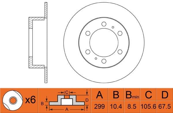 FiT FR0245 Rear brake disc, non-ventilated FR0245: Buy near me at 2407.PL in Poland at an Affordable price!
