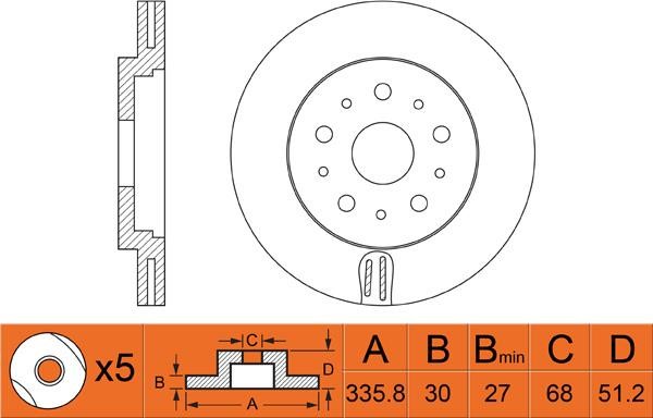 FiT FR0296V Front brake disc ventilated FR0296V: Buy near me in Poland at 2407.PL - Good price!