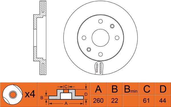 FiT FR0300V Front brake disc ventilated FR0300V: Buy near me in Poland at 2407.PL - Good price!