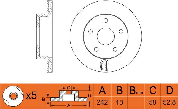 FiT FR0387V Front brake disc ventilated FR0387V: Buy near me in Poland at 2407.PL - Good price!