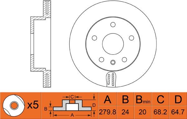 FiT FR0392V Диск гальмівний передній вентильований FR0392V: Приваблива ціна - Купити у Польщі на 2407.PL!