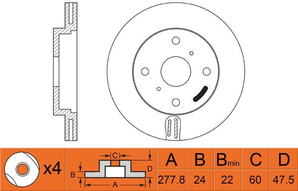 FiT FR0434V Innenbelüftete Bremsscheibe vorne FR0434V: Kaufen Sie zu einem guten Preis in Polen bei 2407.PL!