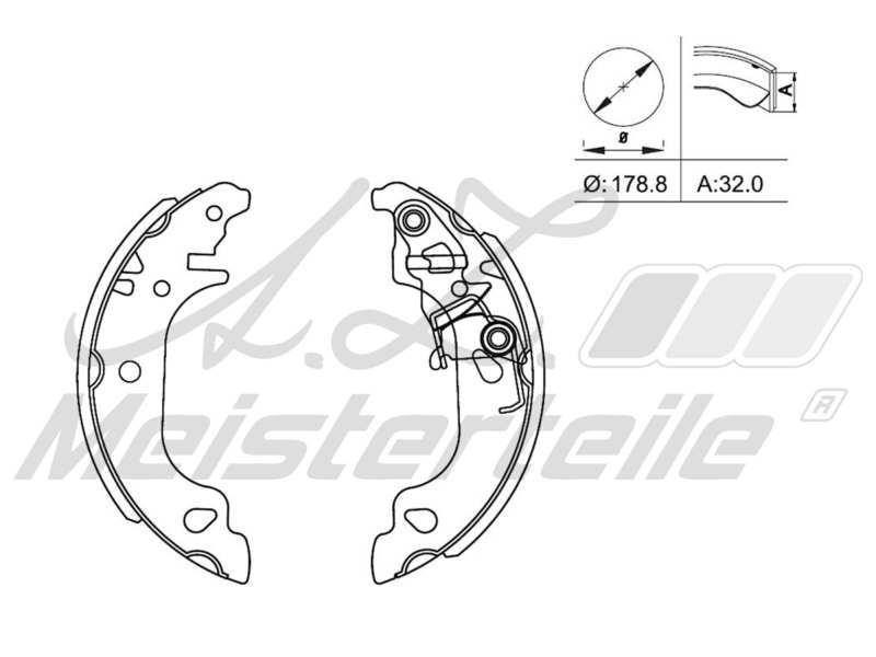 A.Z. Meisterteile AZMT-44-026-1228 Колодки тормозные барабанные, комплект AZMT440261228: Купить в Польше - Отличная цена на 2407.PL!