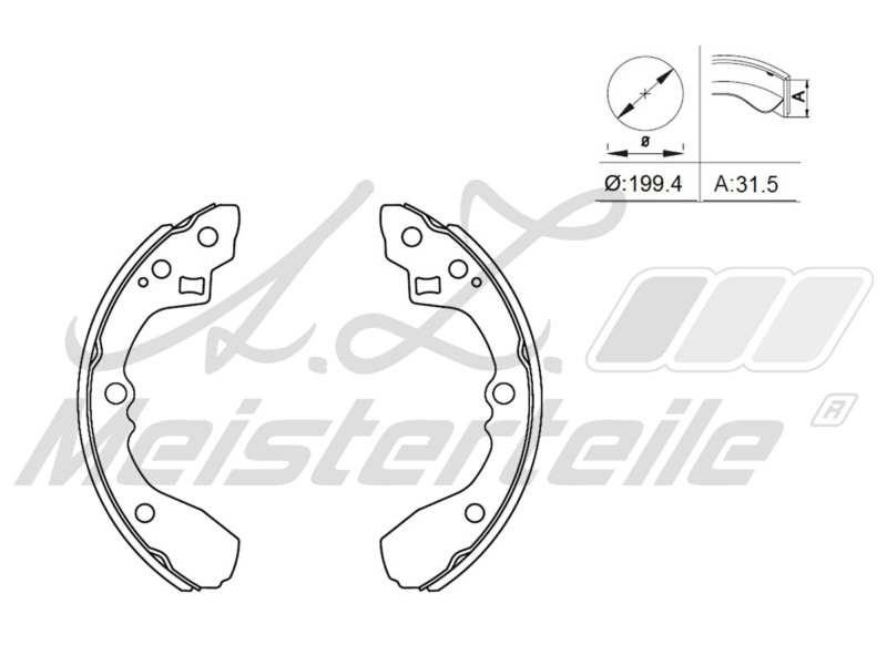 A.Z. Meisterteile AZMT-44-026-1251 Brake shoe set AZMT440261251: Buy near me in Poland at 2407.PL - Good price!