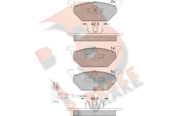 R Brake RB1349-396 Гальмівні колодки, комплект RB1349396: Приваблива ціна - Купити у Польщі на 2407.PL!