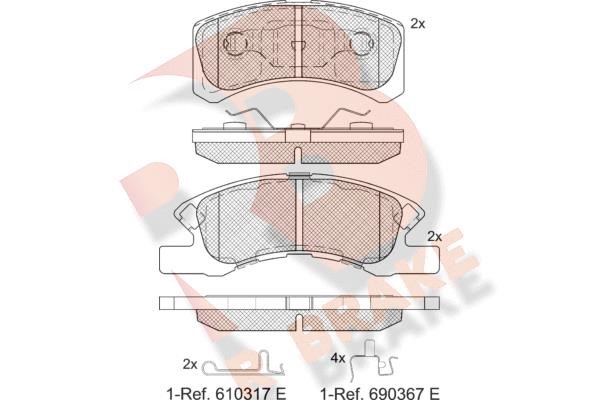 R Brake RB1701-208 Тормозные колодки дисковые, комплект RB1701208: Отличная цена - Купить в Польше на 2407.PL!