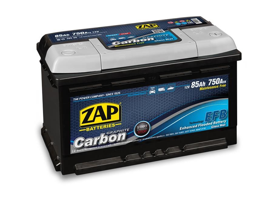 ZAP 585 05 Starterbatterie ZAP Carbon 12V 85Ah 750(EN) R+ 58505: Kaufen Sie zu einem guten Preis in Polen bei 2407.PL!